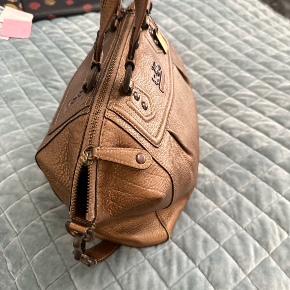 Coach Metallic Brown Leather Satchel - Picture 5 of 8